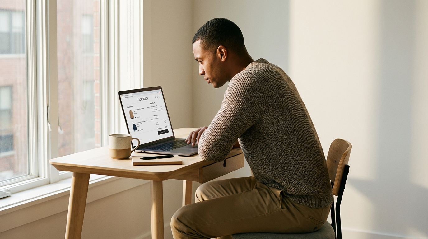 Smart shopper reviewing a checkout page before completing a purchase